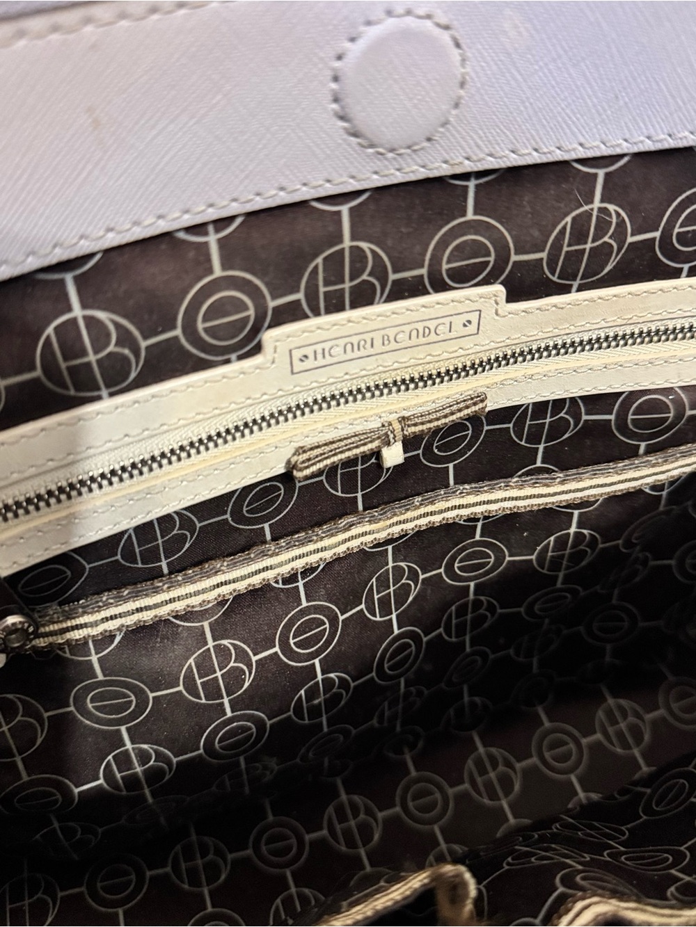 henri bendel Pale Grey Saffiano Satchel with Detachable Strap - Picture 8 of 15